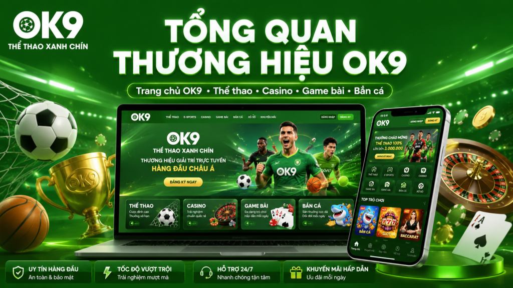 Tổng quan thương hiệu và trang chủ OK9